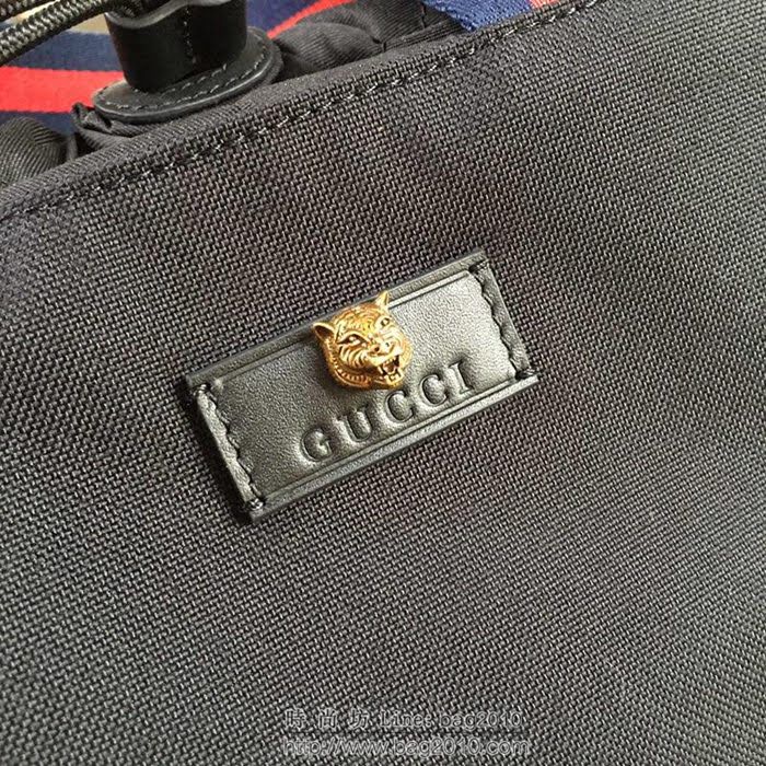 GUCCI 古馳男包 新款 450979 高科技帆布 古馳雙肩背包 黑色 GUCCI手提包